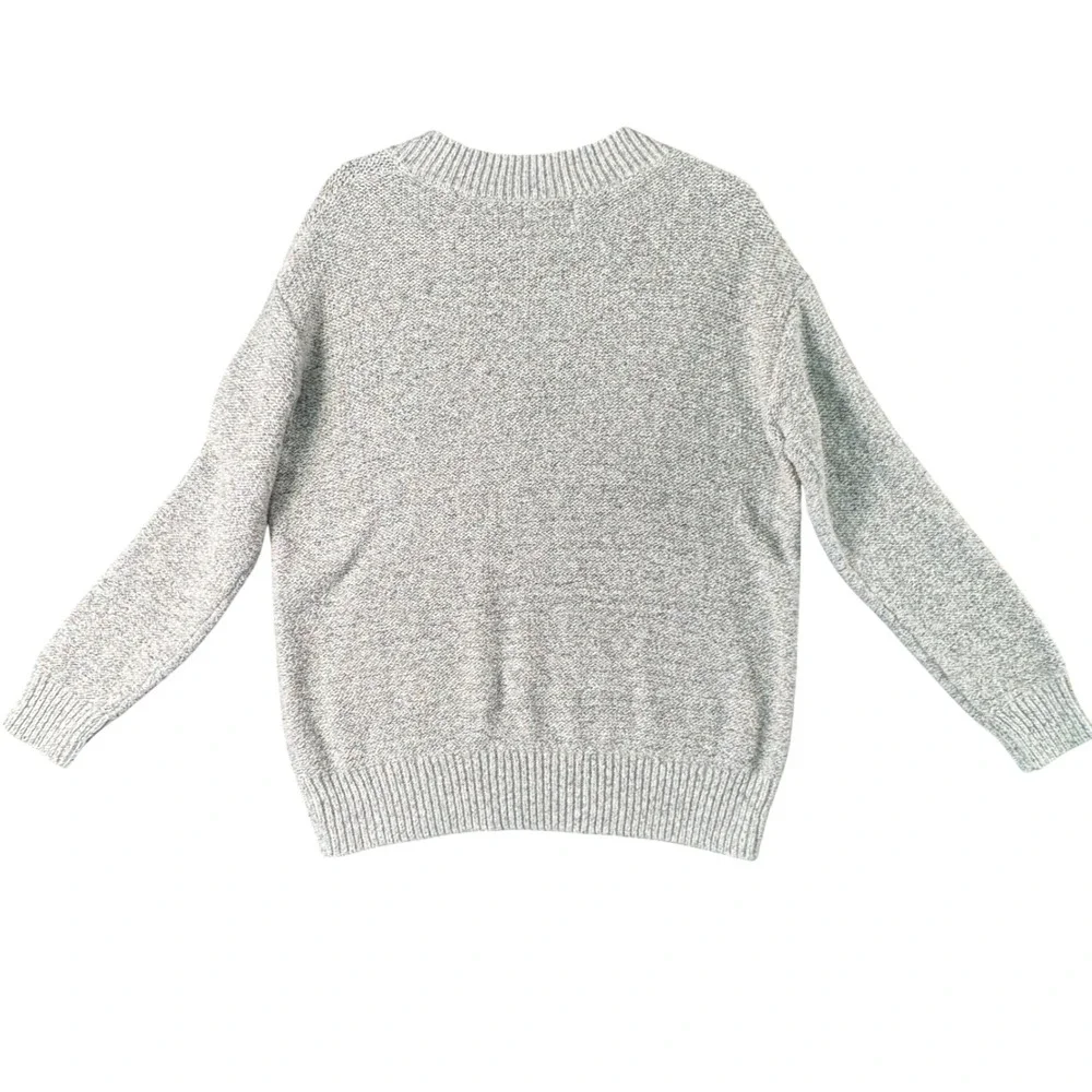 Old Navy Womens L Speckled Knit V-Neck Sweater‎ Minimalist Cozy Neutral Pullover